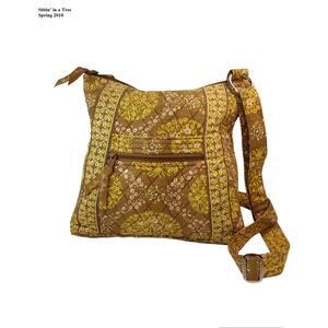 Vera Bradley Lisa B in Sittin' in a Tree Purse  Bag Green Flowers 12" x 12" x 2"